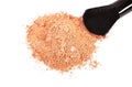 Powder blush and black makeup brush Royalty Free Stock Photo