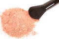 Powder blush and black makeup brush Royalty Free Stock Photo