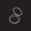 Powder box sketch icon. Royalty Free Stock Photo