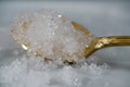 Powder from the chemistry kit with macro lens photographed in studio Royalty Free Stock Photo