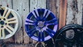 Powder coated alloy wheels