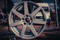 Powder coated alloy wheels