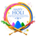 Powder color gulal for Happy Holi Background Royalty Free Stock Photo