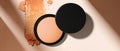 powder compact of beauty makeup cosmetic primer foundation isolated product
