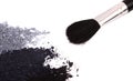 Powder eyeshadow makeup and brush Royalty Free Stock Photo