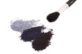 Powder eyeshadow makeup and brush Royalty Free Stock Photo