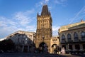 The Powder Gate Tower, Royal Route start, Old Town, UNESCO World Heritage Site, Prague, Czech Republic, sunrise