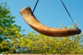 Powder horn, against blue sky, on sunny day Royalty Free Stock Photo