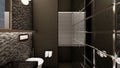 Powder room luxury interior 3d visualization