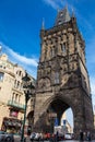 The Powder Tower or Powder Gate a gothic tower ithat used to be one of the original city gates and separates the old town from the Royalty Free Stock Photo