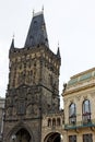 Powder Tower, a high Gothic tower in Prague, Czech Republic Royalty Free Stock Photo