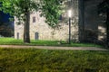 Powder Tower in Lviv, The Powder Tower of Lvov on a summer night illuminated by lanterns. Ancient tower at night illuminated by