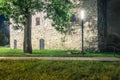 Powder Tower in Lviv, The Powder Tower of Lvov on a summer night illuminated by lanterns. Ancient tower at night illuminated by