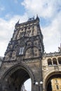 The Powder Tower and the Municipal Hall in Prague, capital of the Czech Republic. Royalty Free Stock Photo