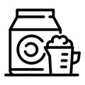 Powder for washing machine icon, outline style