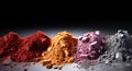 Powdered natural food colors obtained from vegetable raw materials, vegetables, fruits to give a natural color to