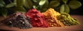 Powdered natural food colors obtained from vegetable raw materials, vegetables, fruits to give a natural color to