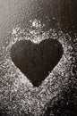 Powdered sugar heart Royalty Free Stock Photo