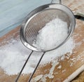 Powdered sugar in a metal sieve Royalty Free Stock Photo