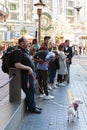 Powell street, San Francisco, United states - Tourists are waiting for Cable Car Tram Powell-Hyde, Royalty Free Stock Photo