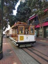 The cable car number 22, famous tram ride attraction in San Francisco, California, USA