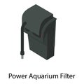 Power aquarium filter icon, isometric style