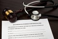 Power of Attorney for health care, HCPA, with gavel and stethoscope. Royalty Free Stock Photo