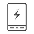 Power Bank Battery Phone Charger Minimalistic Flat Line Outline Stroke Icon Royalty Free Stock Photo