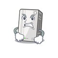 Power bank cartoon character design having angry face