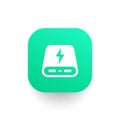 Power bank icon, portable charger pictogram