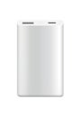 Power bank mockup without USB cable. Colorful portable charger device. External battery for charging with modern design