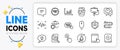 Power bank, Phone messages and Ph neutral line icons. For web app. Vector Royalty Free Stock Photo