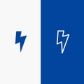 Power, Basic, Ui Line and Glyph Solid icon Blue banner Line and Glyph Solid icon Blue banner Royalty Free Stock Photo