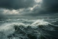 the power and beauty of stormy sea weather with dramatic waves crashing against the shore Royalty Free Stock Photo