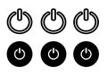 Power botton icon set. Power button icons. Black color