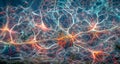 Power of the Brain, Interconnected Neurons Sending Electrochemical Signals, Generative AI