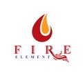 The power of burning fire, nature element vector logo for use in Royalty Free Stock Photo