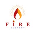 The power of burning fire, nature element vector logo for use in Royalty Free Stock Photo