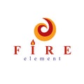 The power of burning fire, nature element vector logo for use in petrol . Royalty Free Stock Photo