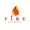 The power of burning fire, nature element vector logo for use in petrol Royalty Free Stock Photo