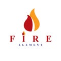 The power of burning fire, nature element vector logo for use in petrol and gas . Royalty Free Stock Photo