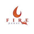 The power of burning fire, nature element vector logo for use in petrol Royalty Free Stock Photo