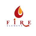 The power of burning fire, nature element vector logo for use in Royalty Free Stock Photo