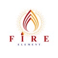 The power of burning fire, nature element vector logo for use in Royalty Free Stock Photo