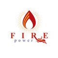 The power of burning fire, nature element vector logo for use in Royalty Free Stock Photo