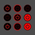 On off power button vector logos. Start circle power button web icons. Royalty Free Stock Photo