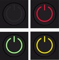 Power button. Black button. Vector illustration Royalty Free Stock Photo