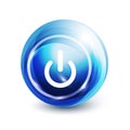 Power button blue icon, start symbol Royalty Free Stock Photo