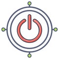 Power button in a circle, icon for app, interface, or design asset. Symbol for switching devices or systems on and off Royalty Free Stock Photo