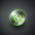 Power button with green light Royalty Free Stock Photo